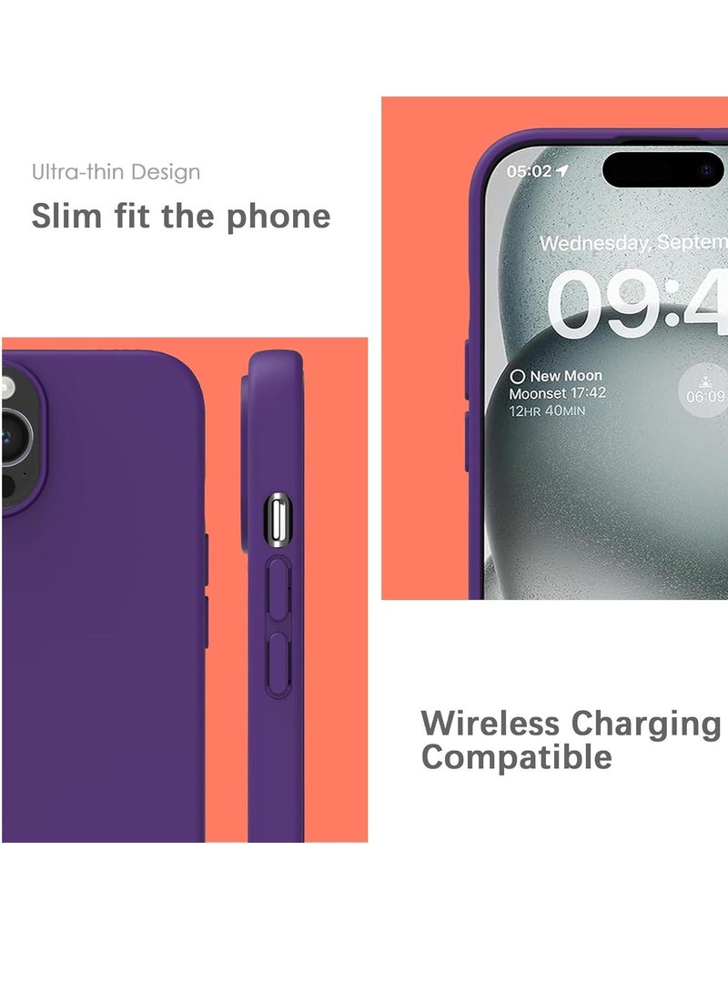 MUNTAQI Silicone Case for iPhone 15 Pro Max, Soft-Touch, Shockproof, DustProof, Antiskid Full Body Armour Phone Cover for Apple iPhone 15 Pro Max - Purple - Image 4