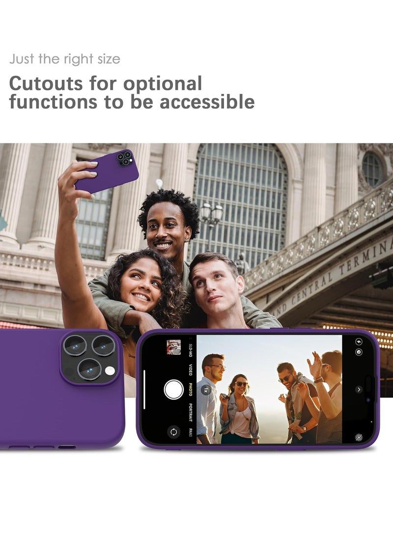 MUNTAQI Silicone Case for iPhone 15 Pro Max, Soft-Touch, Shockproof, DustProof, Antiskid Full Body Armour Phone Cover for Apple iPhone 15 Pro Max - Purple - Image 5