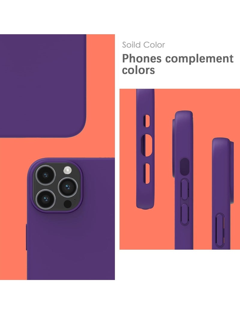 MUNTAQI Silicone Case for iPhone 15 Pro Max, Soft-Touch, Shockproof, DustProof, Antiskid Full Body Armour Phone Cover for Apple iPhone 15 Pro Max - Purple - Image 2