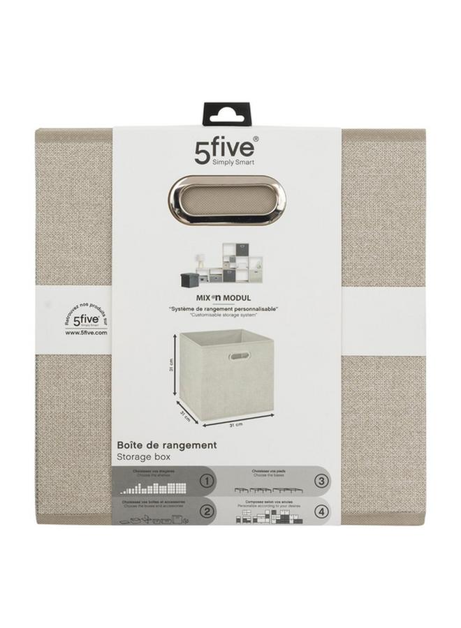 Five Simply Smart Polypropylene and Metal Foldable Storage Box Beige 31 x 31cm 138885G - Image 2