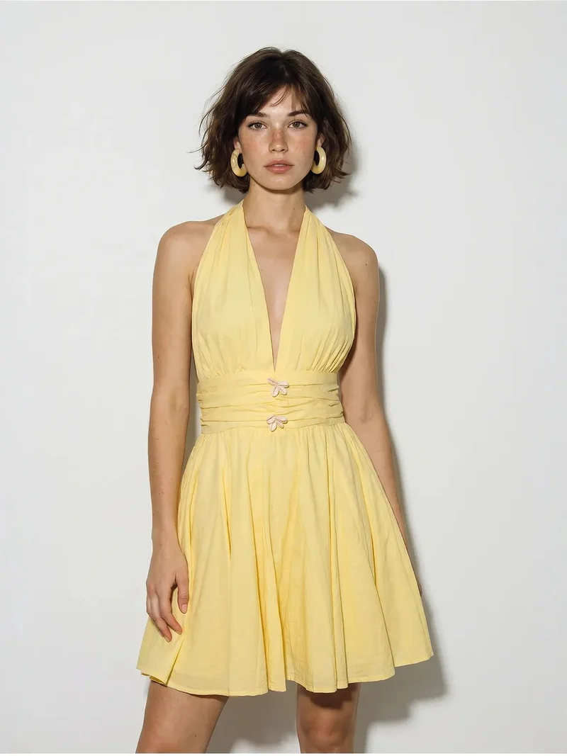 Bianco Lucci LUCCI Halter Neck Mini Skater Dress