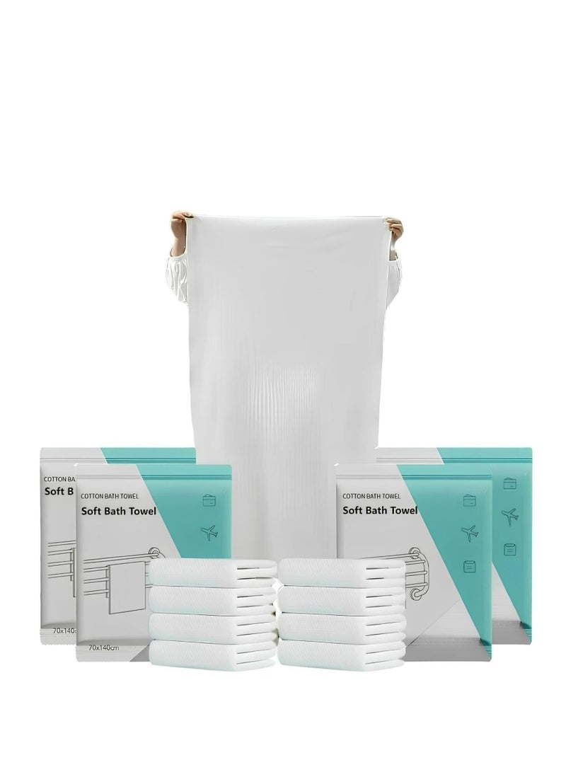 SYOSI منشفة استحمامDisposable 70x140 سم، 10 عبوات تعبئة فردية مجموعة منشفة استحمامDisposable، مناشف غير منسوجة سميكة منشفة استحمامDisposable للفندق، السبا، الشاطئ، الساونا، السفر، الجمنازيوم، التخييم - Image 3