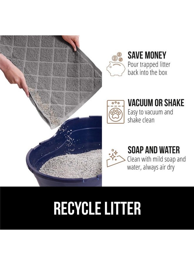 GORILLA GRIP Cat Litter Box Mat, 40x28, Water Resistant Kitty Litter Trapping Mat, Textured Backing, Easy to Clean, Less Waste and Clean Floors, Kitten Supplies for Indoor Cats, Soft on Paws, Gray - Image 4
