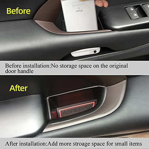 Vesul 4pcs Door Side Storage Box Compatible with Highlander 2014 2015 2016 2017 2018 2019 Armrest Phone Container Door Organizer Handle Pocket ABS Tray Insert Glove Pallet - Image 2