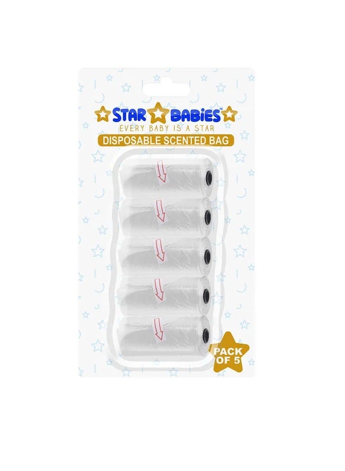 Star Babies - Scented Bag Blister - Pack of 5/75 Bags - White - Image 1