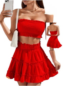 MANIKAN Manikan -women's solid set with high waist skirt and sleevless top 