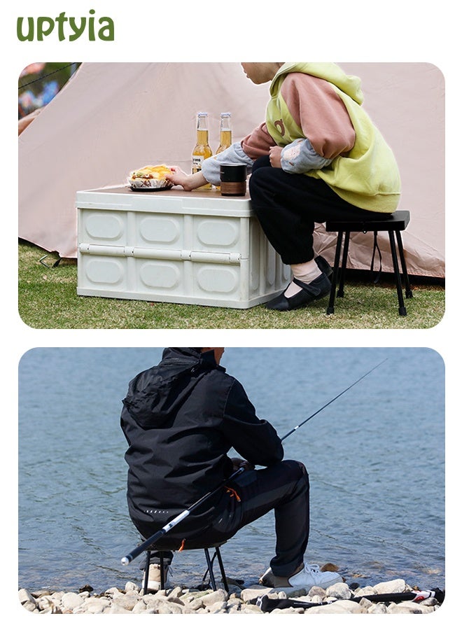 Uptyia Folding Camping Stool, Small Collapsible Stool for Adults, Portable Pocket-Size Stool Chair w Storage Bag, Foldable Seat Ultralight Camping Stool for Travel Hiking Fishing Beach, Hold Up to 300KG - Image 3