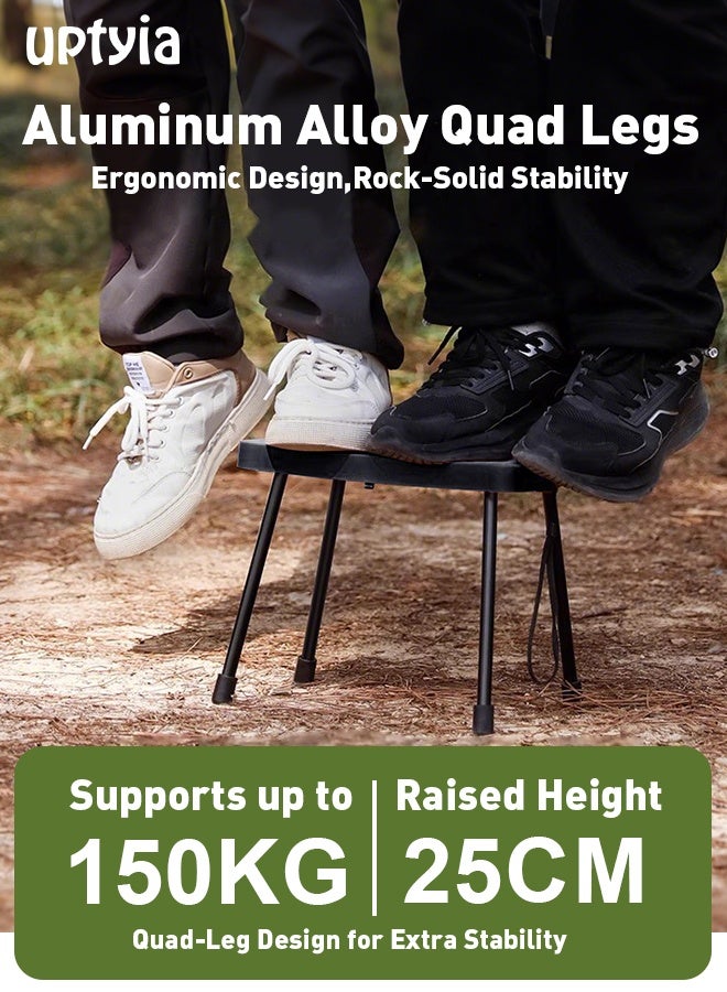 Uptyia Folding Camping Stool, Small Collapsible Stool for Adults, Portable Pocket-Size Stool Chair w Storage Bag, Foldable Seat Ultralight Camping Stool for Travel Hiking Fishing Beach, Hold Up to 300KG - Image 4