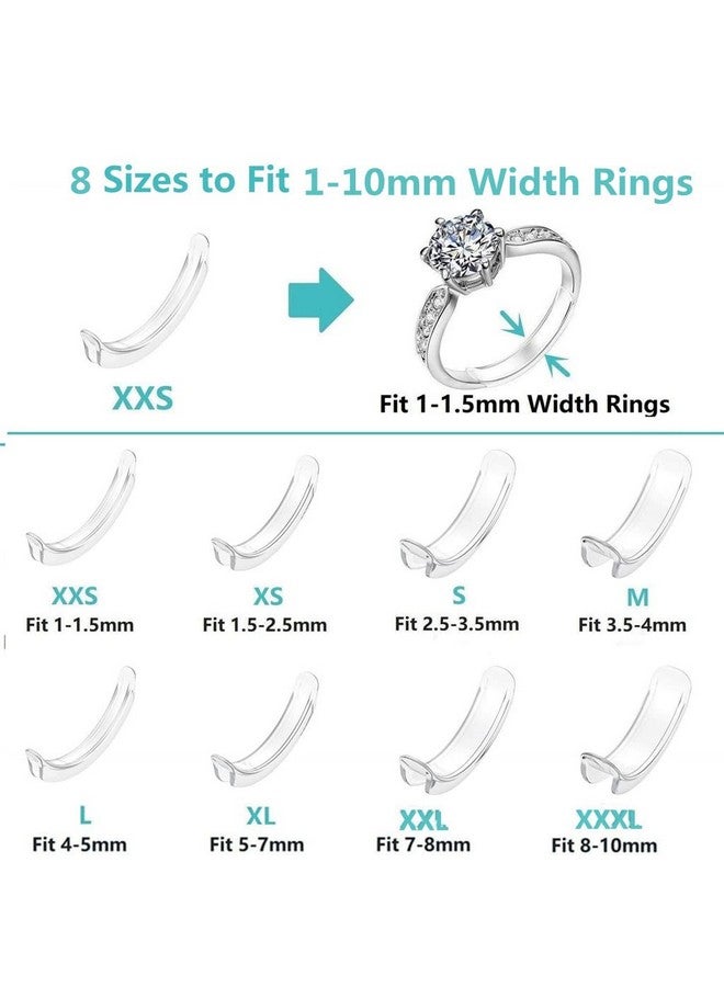 PALAY 8pcs Invisible Ring Size Adjuster,Ring Sizes Reducer Invisible Invisible Ring Size Adjuster for Wide Loose ings, Fit 1-10mm Width Rings(8 sizes) For Unisex Adult - Image 2