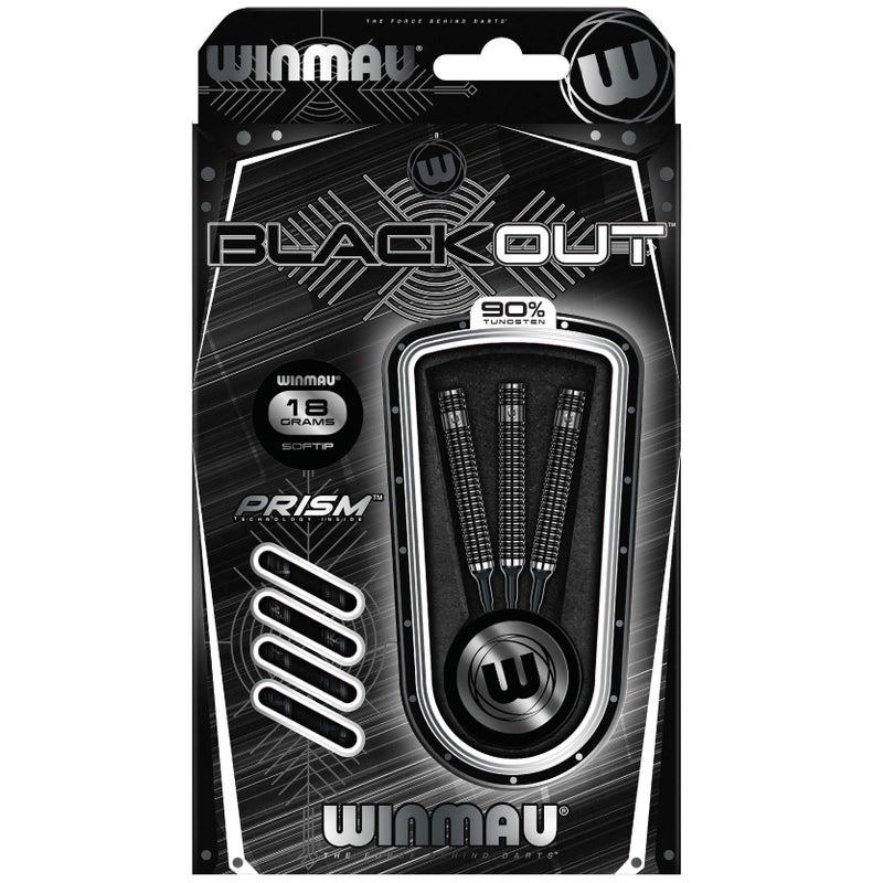 Winmau مجموعة سهام وينماو بلاك آوت 20 جرام من التنجستين مع الطائرات والعمود (الساق) - Image 5