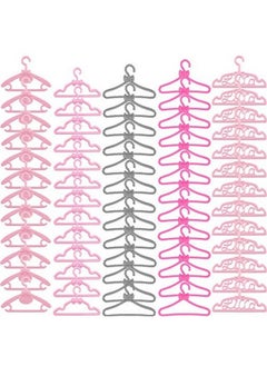 E-TING 60 Pcs Mini Doll Clothes Hangers Plastic Mixed Little Hangers Doll Clothes Accessories For 11.5 Inch Doll  - Image 1