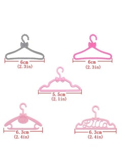 E-TING 60 Pcs Mini Doll Clothes Hangers Plastic Mixed Little Hangers Doll Clothes Accessories For 11.5 Inch Doll  - Image 3