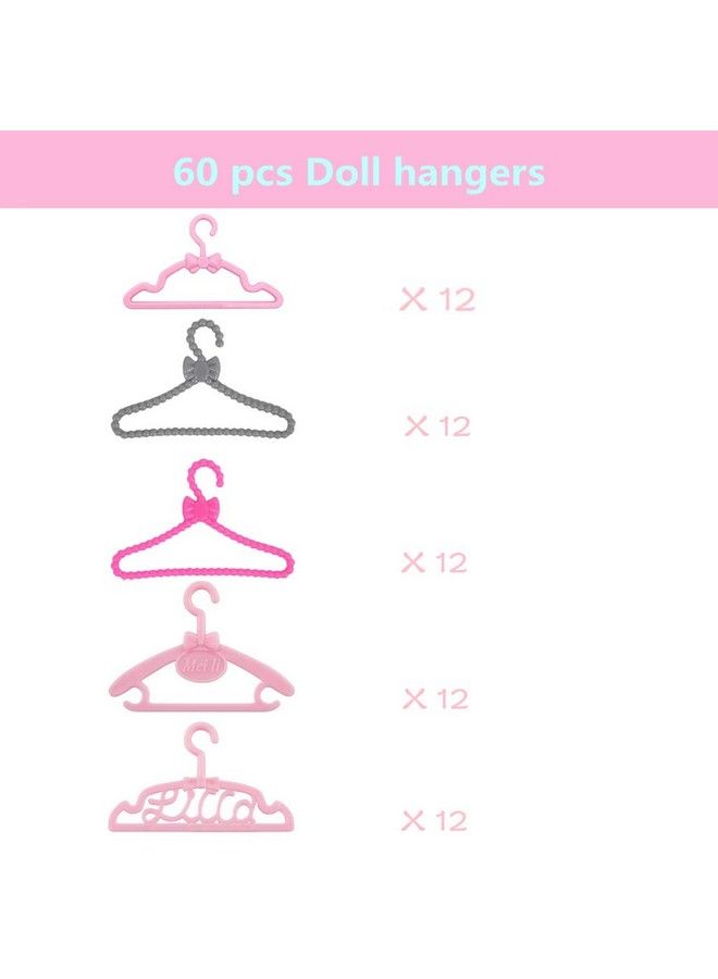 E-TING 60 Pcs Mini Doll Clothes Hangers Plastic Mixed Little Hangers Doll Clothes Accessories For 11.5 Inch Doll - Image 4