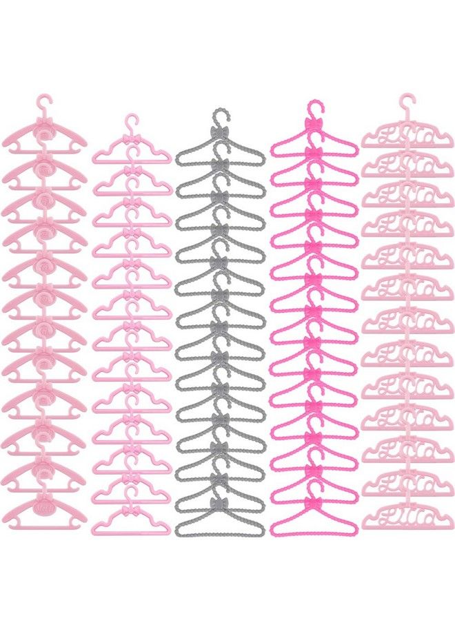 E-TING 60 Pcs Mini Doll Clothes Hangers Plastic Mixed Little Hangers Doll Clothes Accessories For 11.5 Inch Doll - Image 2