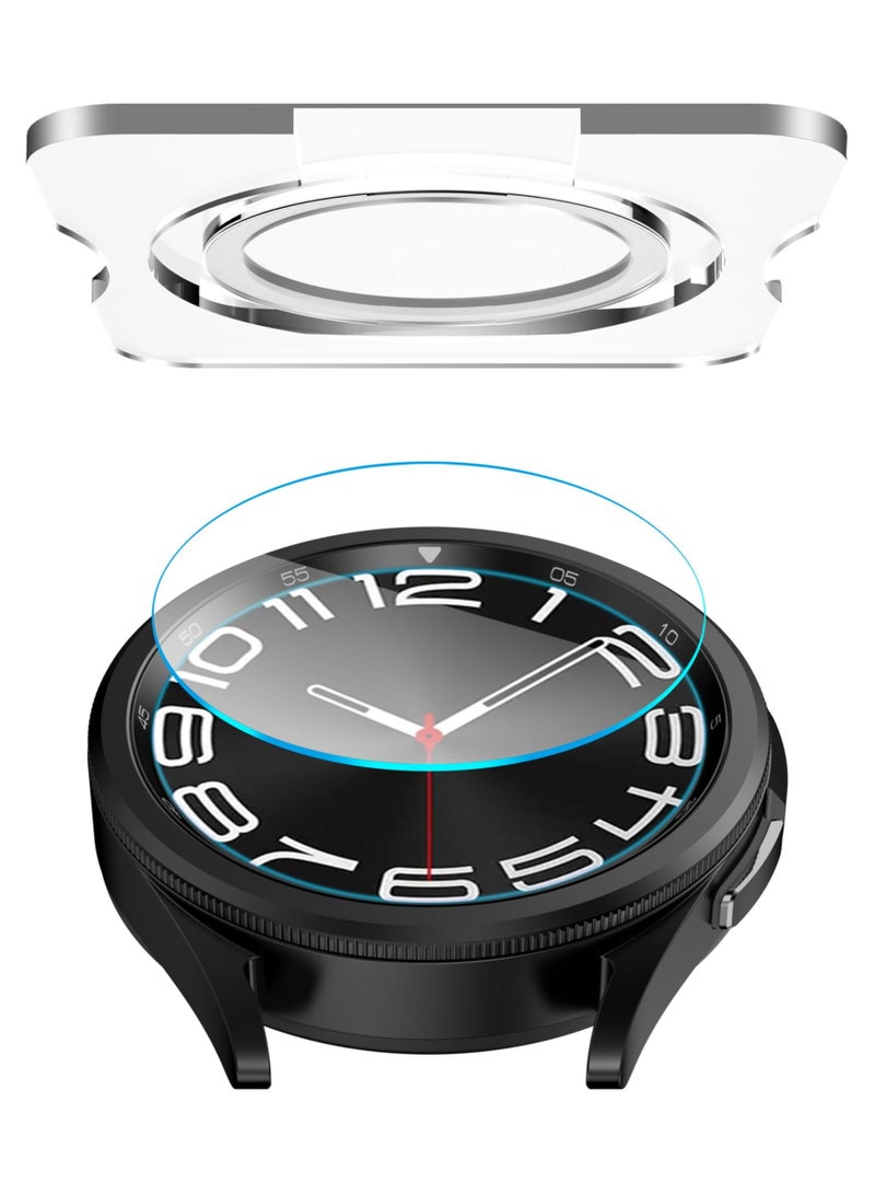 2 Pack Case and Screen Protector for Samsung Galaxy Watch 6 Classic 43mm, Auto-alignment Installation Kit Accessories, Compatible with Galaxy Watch6 Classic 43mm - Image 2