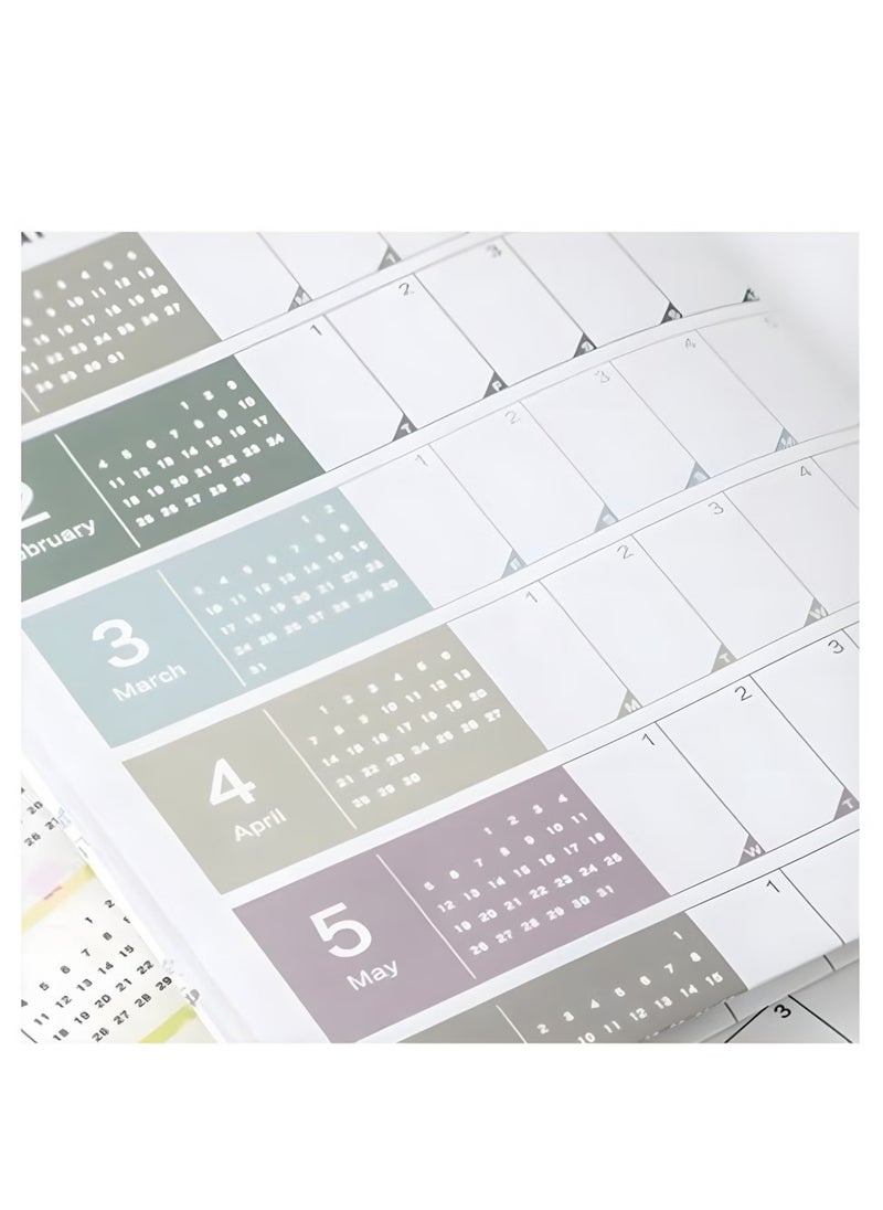 GMORO Calendar Planner Sheet 2025, Hanging Wall Calendar Yearly Daily Schedule, Poster Calendar- Morandi Color, To Do List Annual Planner for Office Supplies  - Image 3