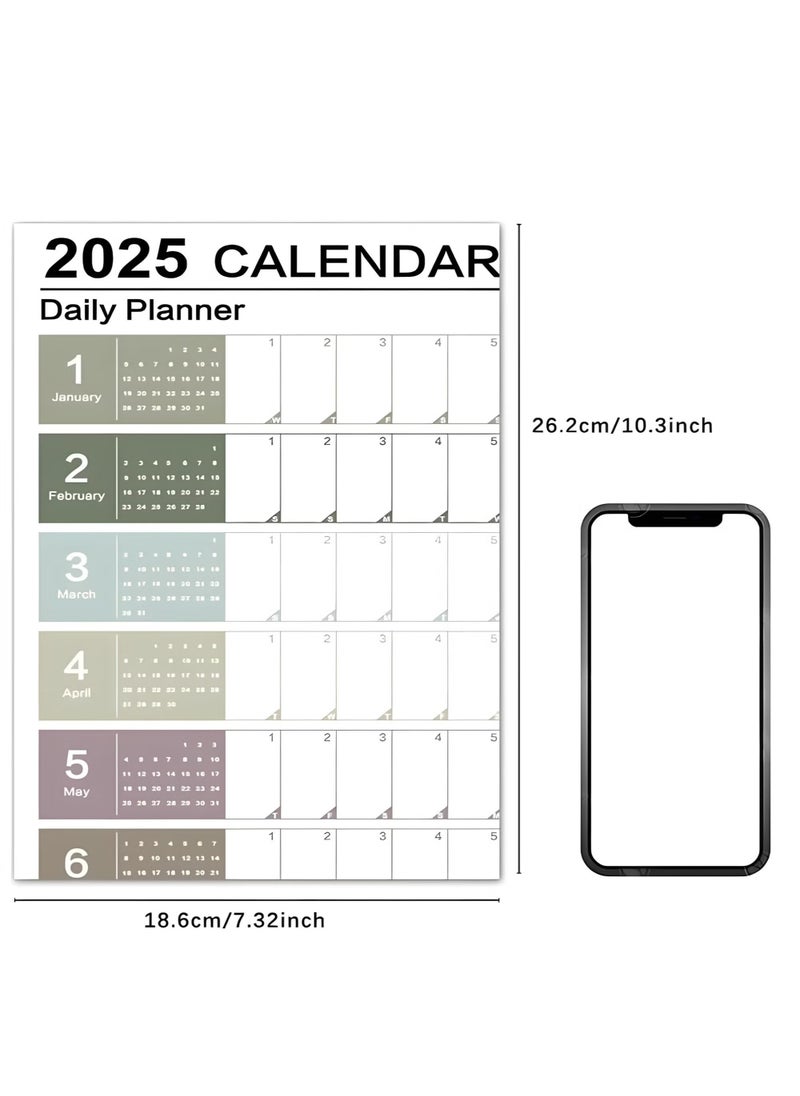 GMORO Calendar Planner Sheet 2025, Hanging Wall Calendar Yearly Daily Schedule, Poster Calendar- Morandi Color, To Do List Annual Planner for Office Supplies  - Image 5