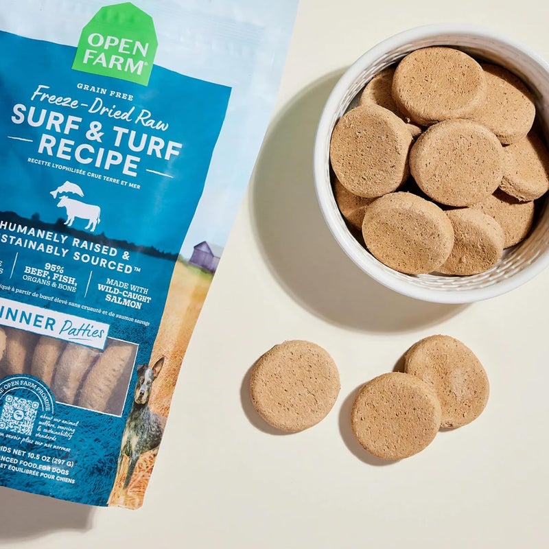 Open Farm طعام الكلاب الجاف من أوبن فارم - باتي اللحم البقري والأسماك المجفف بالتجميد - 297 جرام - Image 2