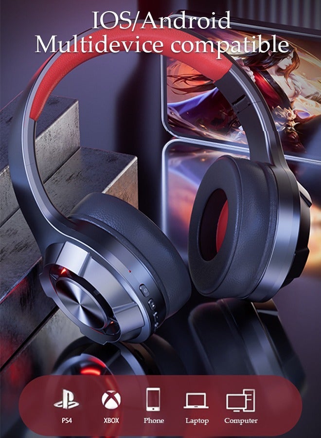 DUNISO Wireless Headphones Bluetooth 5.3 Over Ear Headset With LED Light Gaming Headphones with HiFi Stereo Microphone and Soft Earpads for Cellphone PC Home Office - Image 2