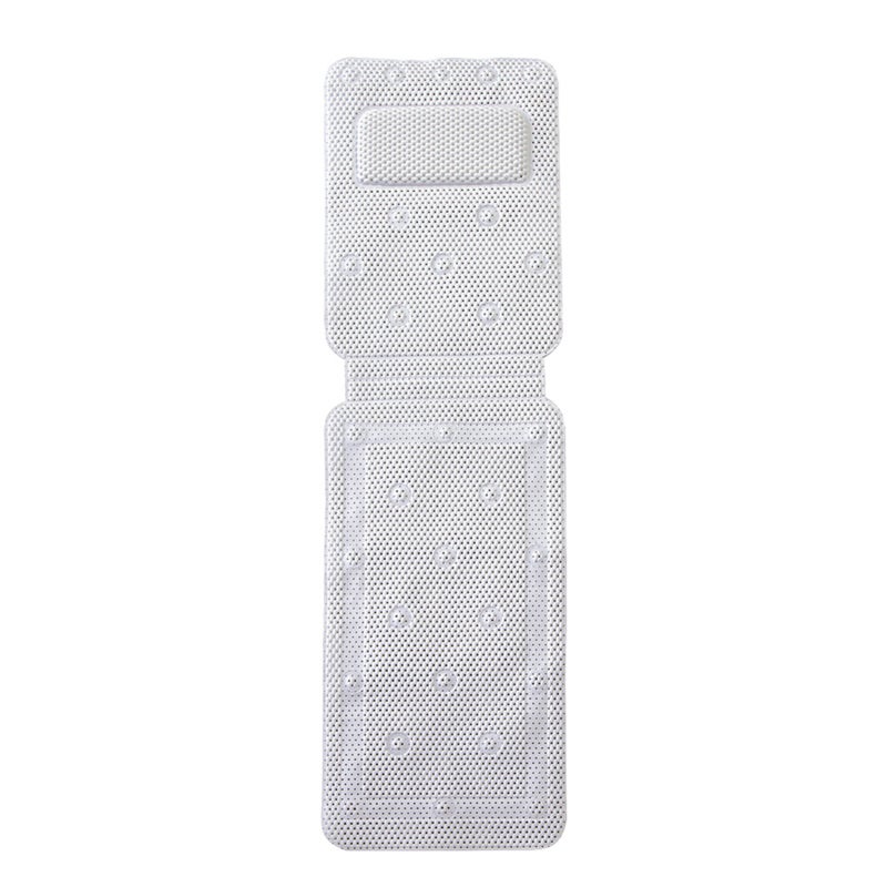 Full Body Bath Pillow: White 30 Suction Cups, Extra Thick Head Rest, Hollow Out Quick Dry - Non-Slip Tailbone & Back Support Bathtub Cushion for Relaxing Bath Time - Image 1