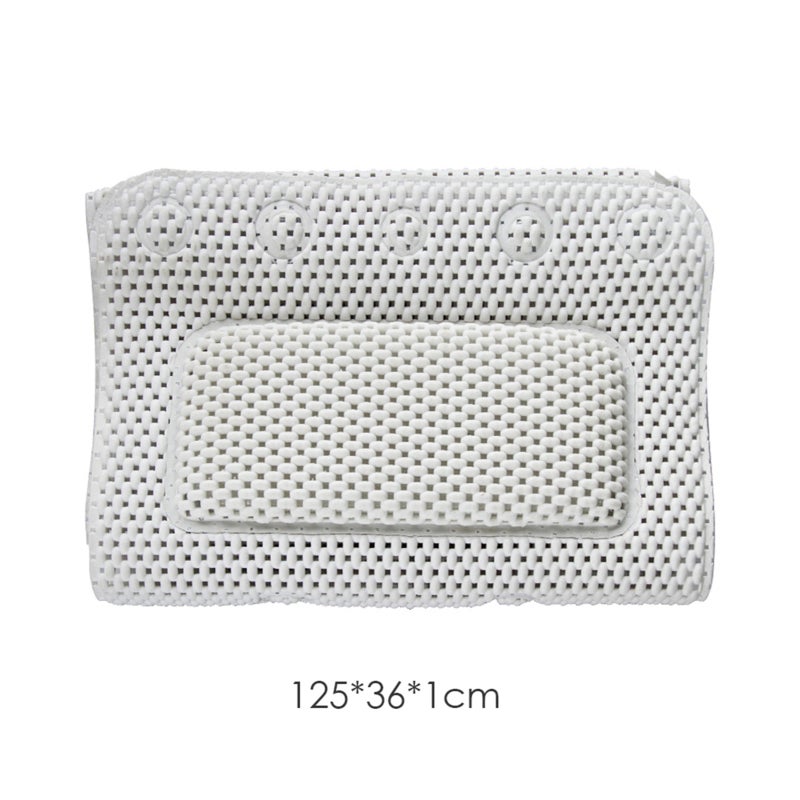 Full Body Bath Pillow: White 30 Suction Cups, Extra Thick Head Rest, Hollow Out Quick Dry - Non-Slip Tailbone & Back Support Bathtub Cushion for Relaxing Bath Time - Image 5