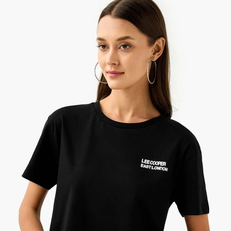 لي كوبر تيشيرت لي كوبر بطباعة جرافيك وياقة دائرية