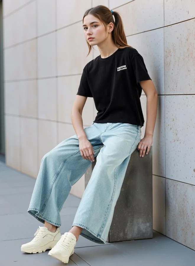 Lee Cooper Lee Cooper Graphic Print T-shirt with Crew Neck