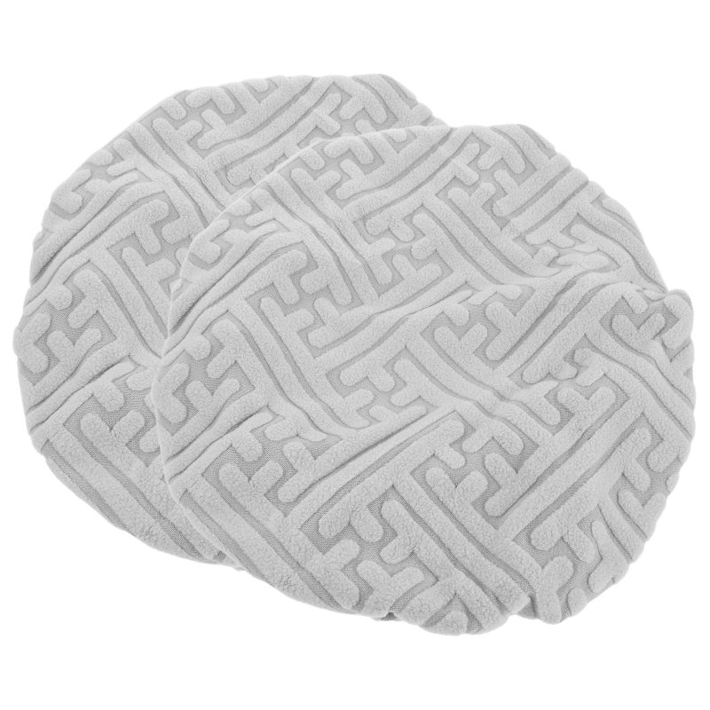 2pcs Round Stool Covers - Grey Washable Stretchy Stool Seat Covers For Kitchen Dining Room - Elastic Protector For 37-48cm Chair Party Holiday - Image 1