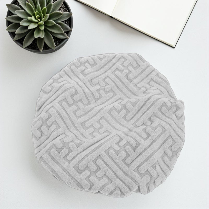 2pcs Round Stool Covers - Grey Washable Stretchy Stool Seat Covers For Kitchen Dining Room - Elastic Protector For 37-48cm Chair Party Holiday - Image 5