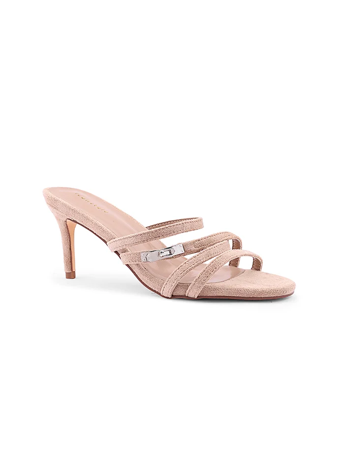 أيقون Elegant heel slipper with smooth finish and comfortable fit.