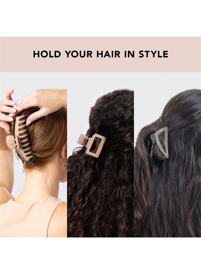 Kitsch مشابك شعر كبيرة متنوعة للنساء - مشابك شعر متوسطة الشكل المفتوح للشعر الكثيف | مشبك شعر صغير الشكل المفتوح ومشبك كبير للمراهقات | ملحقات تصفيف الشعر للنساء، 3 قطع - Image 4
