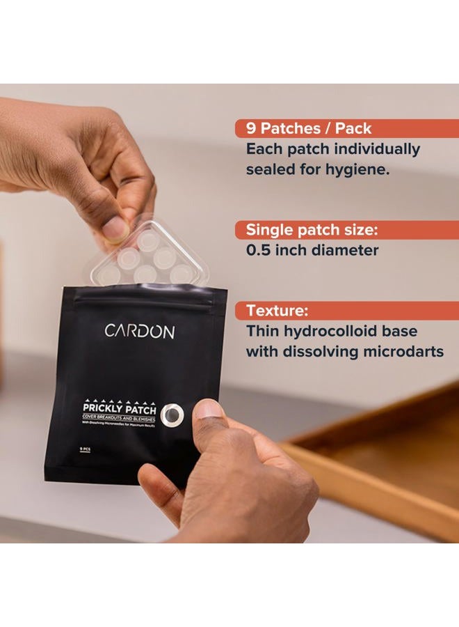 Cardon Prickly Pimple Patches , Spot Acne Treatment for Pimples, Blackheads, Zit Clearing Acne Patches, Salicylic Acid, 1-step Facial Treatment for Blemishes, Razor Bumps, Ingrown Hairs, (9 CT) - Image 4