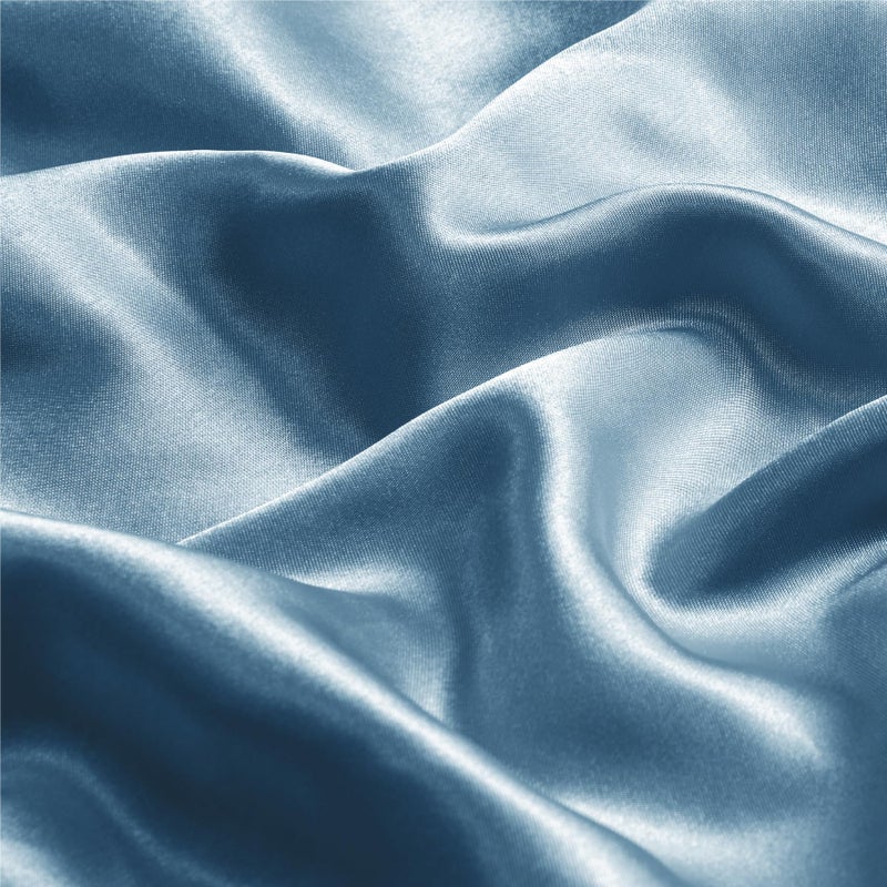 BEDELITE Satin Pillowcase with Zipper 2 Pack, Airy Blue Pillow Cases Standard Size, Super Soft and Cooling Similar to Silk Pillow Cases, Gift for Women Men(20x26 Inches) - Image 3