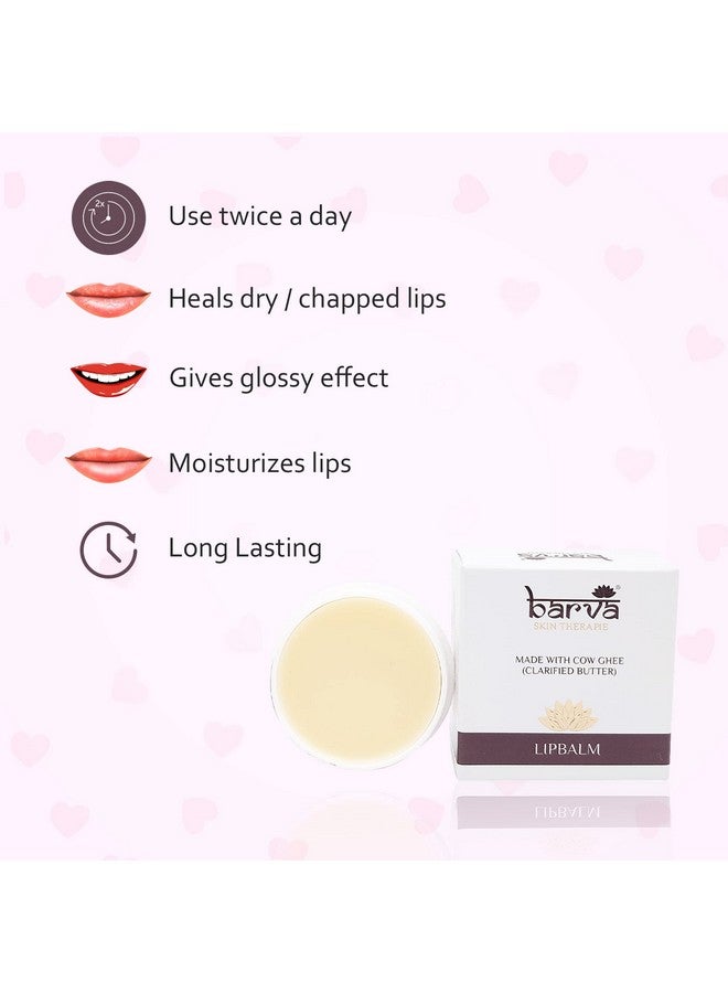 BarvA Lip Balm Made With Clarified Butter Heals Dry Chapped Lips Long Lasting No Tint 5G - Image 4