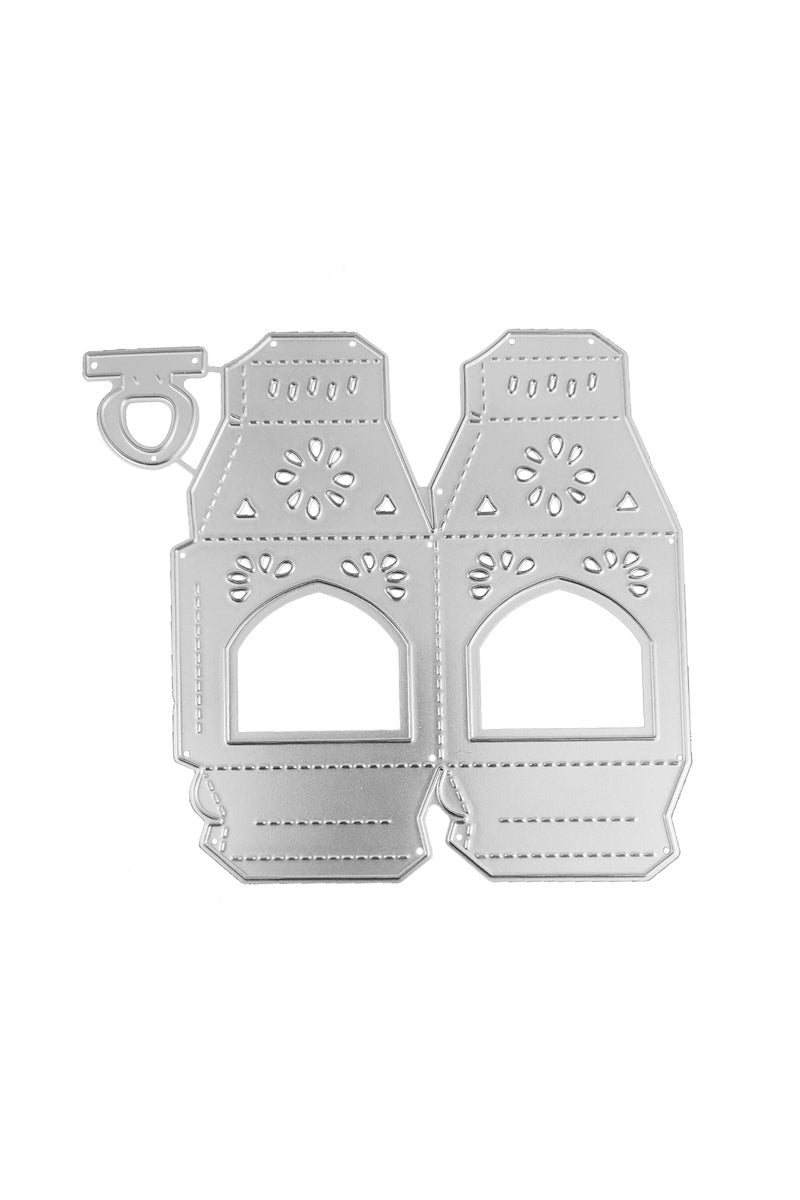 قالب DC-2431 لقص المعادن، قالب فانوس لأعمال السكرابوكينغ اليدوية، ونقش البطاقات الورقية، والديكور.