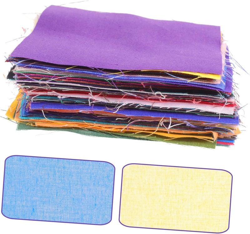 100 قطعة من قماش ملون أحادي اللون للاستخدام في الخياطة والحرف اليدوية، مقطوعة مسبقًا بحجم 4×4 بوصة، مناسبة لمشاريع التطريز والحرف اليدوية. - Image 3
