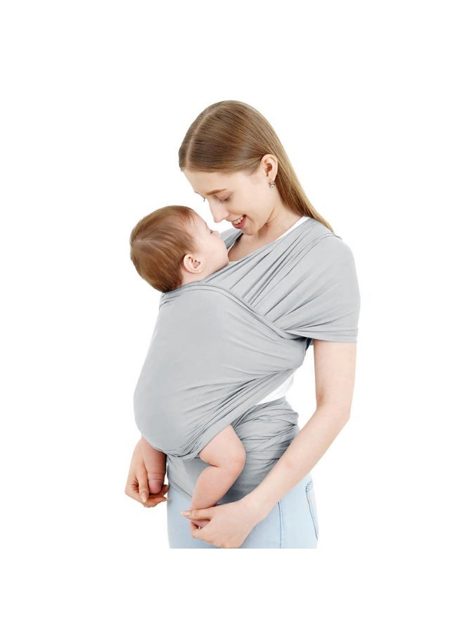 xppier Baby Carrier Wrap- Baby Wrap Carrier for All- Breathable and Convenient Baby Sling with Various Usage- Infant Carrier for Freeing Hands- Baby Wraps Carrier for Newborn Infants- Light Grey - Image 1