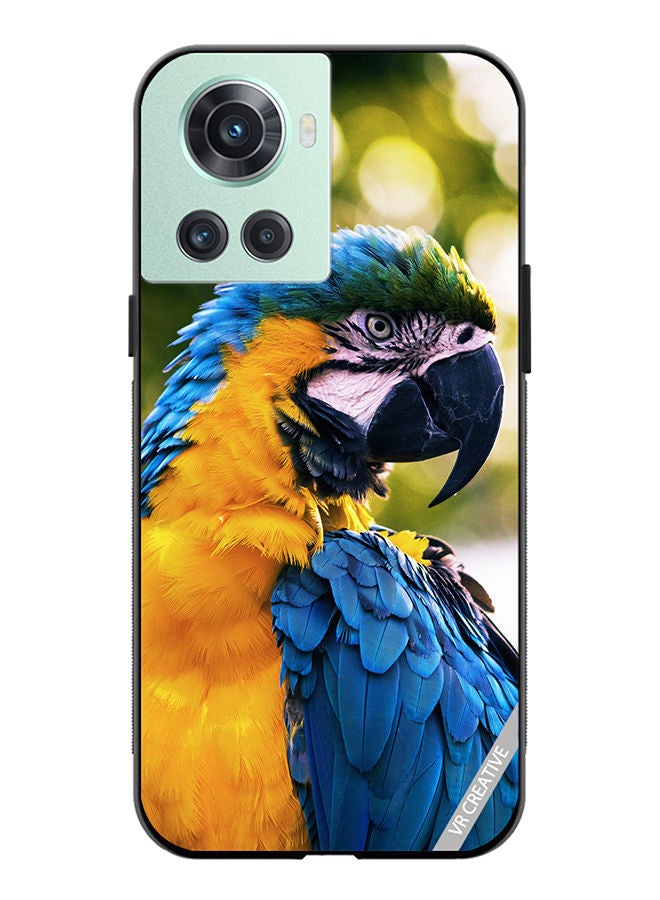 VR CREATIVE Protective Case Cover For OnePlus 10R Yellow Blue Parrot Design Multicolour - Image 1