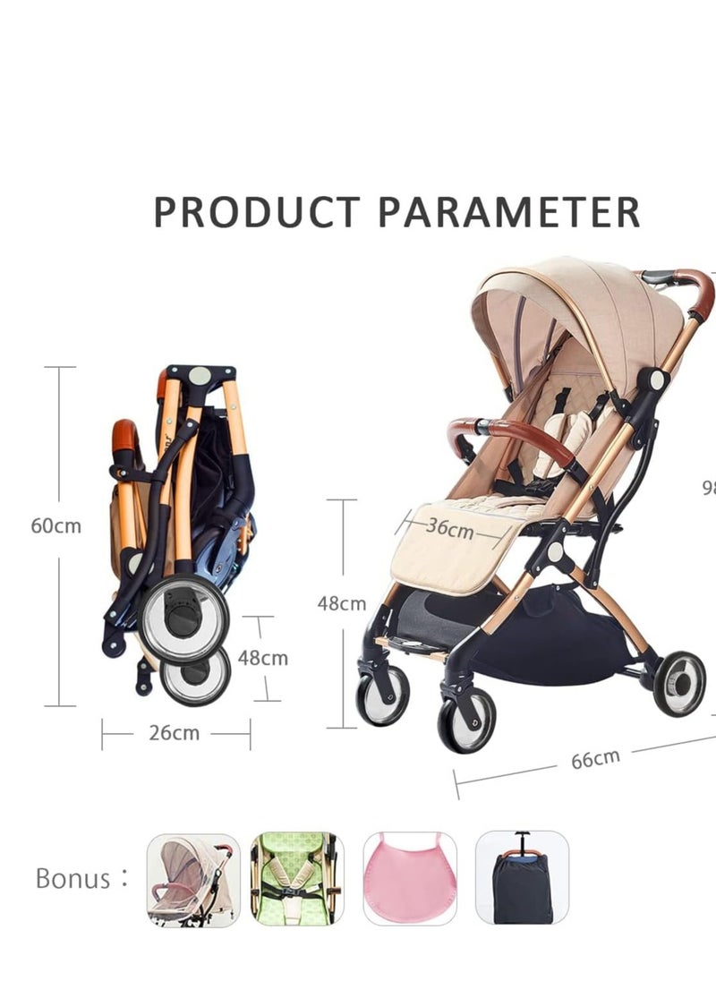 KASTWAVE - Baby Carriage, Lightweight Baby Stroller, Lightweight Foldable Travel Buggy with 5-Point Harness, Adjustable Seat Back and Oversize Basket Folds with 1 Hand, Sleep Shade - Great for Airplane - Image 1