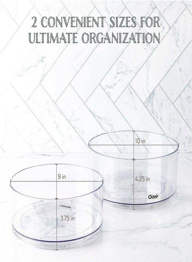 Oizeir Lazy Susan Turntable (2-Pack) - Clear Acrylic, Rotates 360 Degrees, Easily Organize Your Fridge, Cabinet or Counter - Carousel Storage for Food, Spices, Cosmetics - Image 2