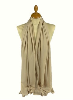 Perfectory PERFECTORY Women Lightweight Solid Chiffon Hijab Shawl Soft Premium Abaya Shawl Wrap Scarves, Long Bridal Hijab Scarf- Moccasin  - Image 1