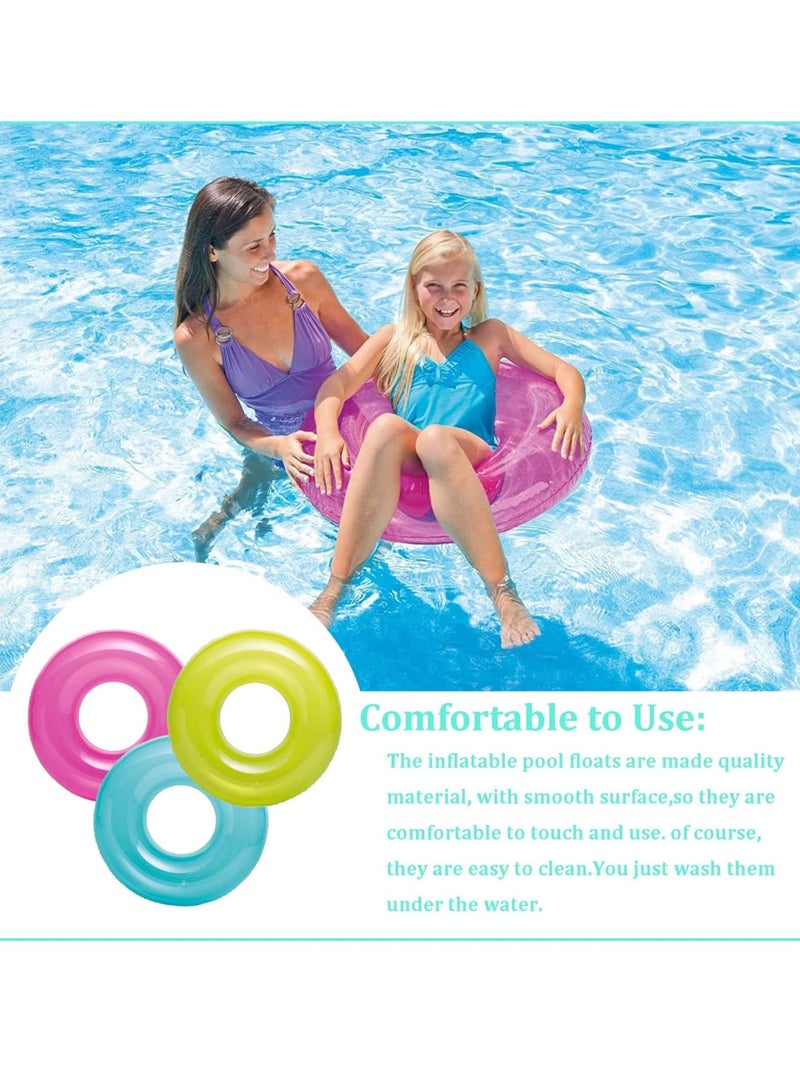 SOLARAE Swim Rings Pool Inflatables for Kids, Inflatable Pool Floats for Kids, 3pcs Kids Rubber Ring for Swimming, for Kids Swimming Pool Summer Beach Water Party (Random Color) - Image 5