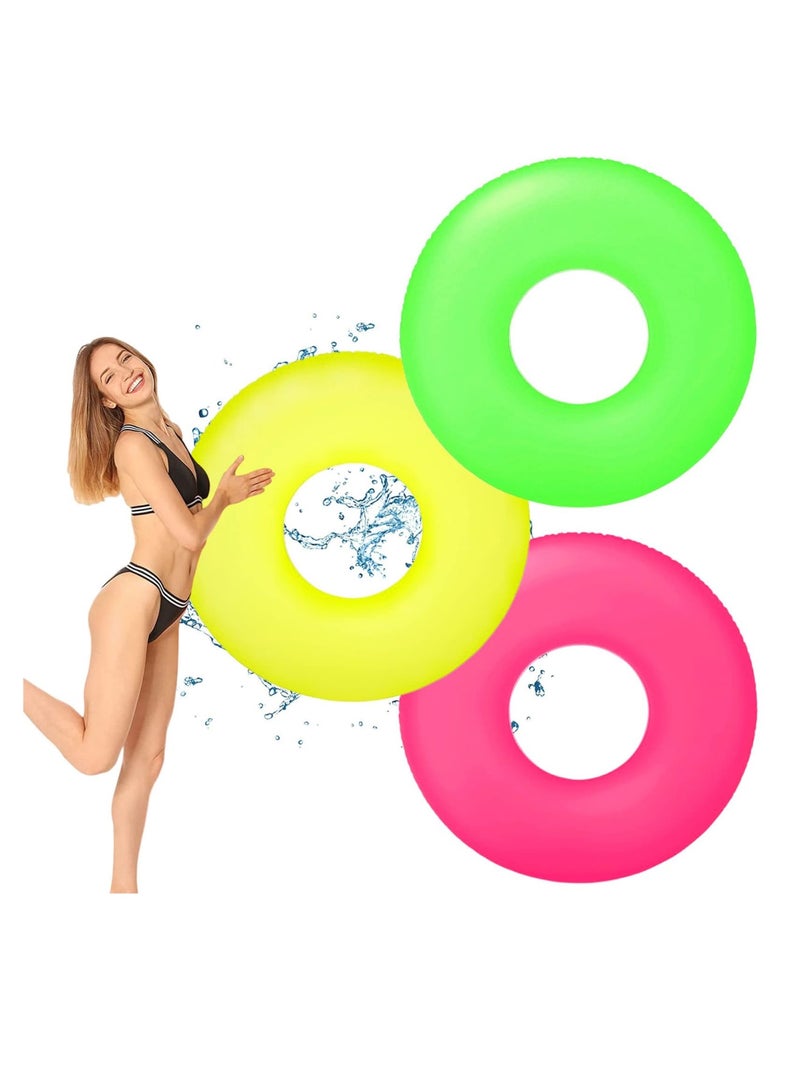 SOLARAE Swim Rings Pool Inflatables for Kids, Inflatable Pool Floats for Kids, 3pcs Kids Rubber Ring for Swimming, for Kids Swimming Pool Summer Beach Water Party (Random Color) - Image 1