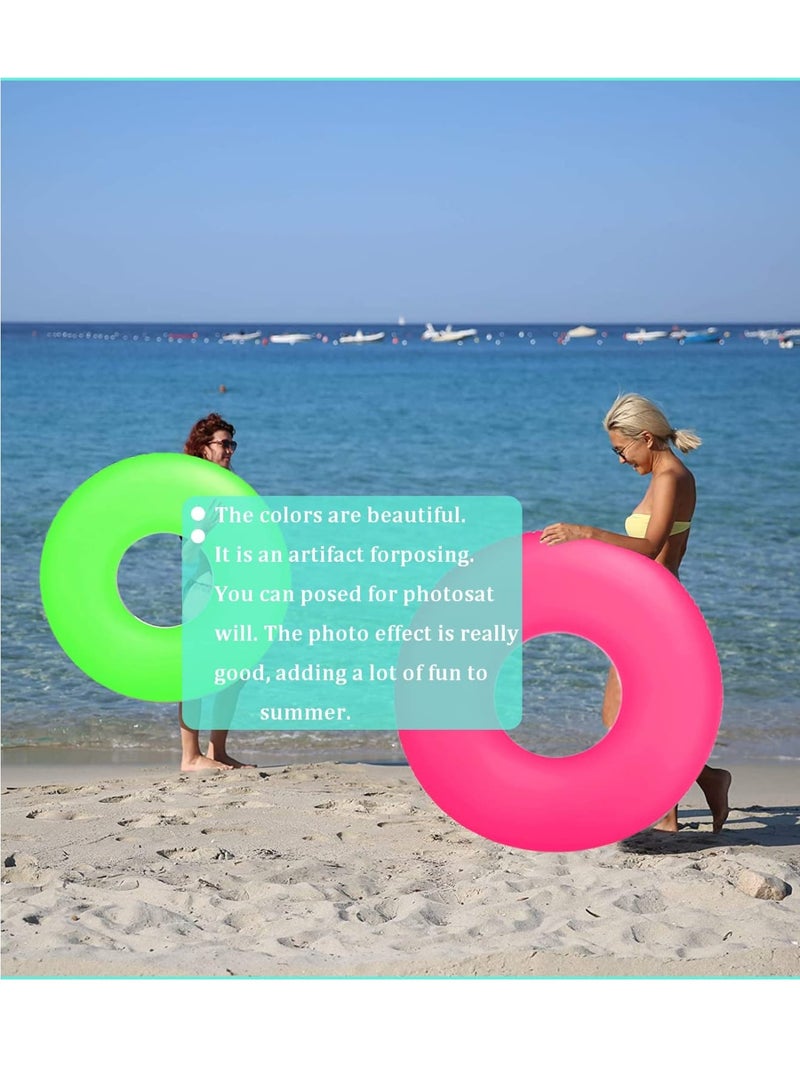 SOLARAE Swim Rings Pool Inflatables for Kids, Inflatable Pool Floats for Kids, 3pcs Kids Rubber Ring for Swimming, for Kids Swimming Pool Summer Beach Water Party (Random Color) - Image 2