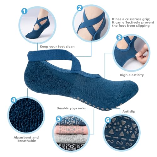 BKP Yoga Socks For Women,Non slip Grip Pilates Socks Suitable For Ballet,Plasticity,Dance,Home,Training - Image 2