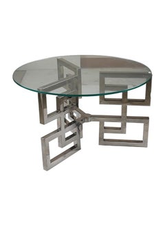 RIGID Stainless Steel Coffee Table with Glass Top  45x70x70cm  - Image 2