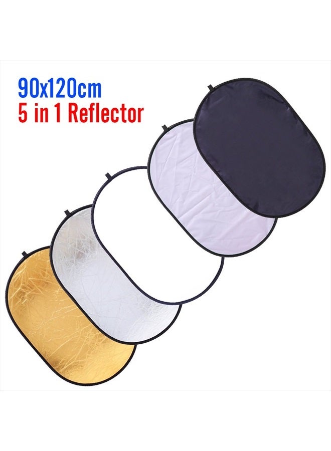 Konseen 35"x47" Light Reflector for Photography 5-in-1 Photo Collapsible Photography Reflector Large Oval Portable Collapsible Lighting Reflectors Photography Panel for Studio Video - Image 2