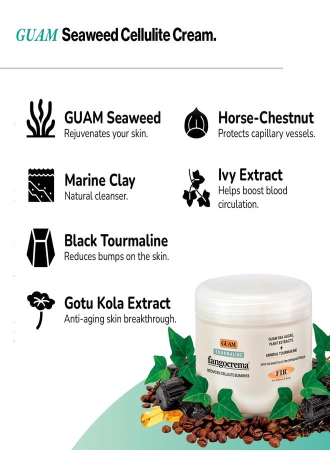 GUAM Fangocrema Anti-Cellulite Cream – Seaweed & Tourmaline FIR for Skin Tightening – Hot Gel with Caffeine for Firming & Contouring (10.5Oz) - Image 4