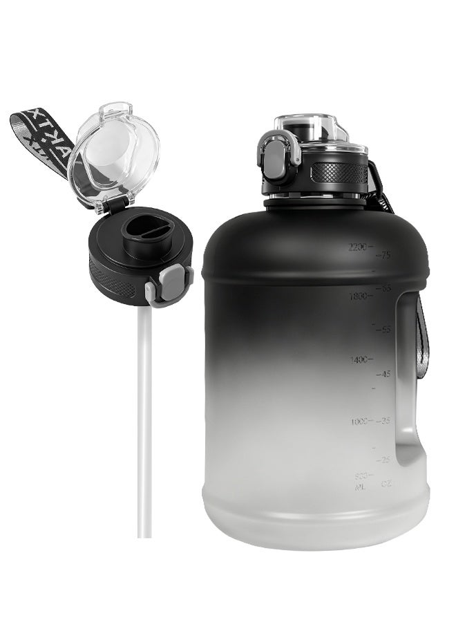nafas Large Water Bottle 2.45L with Handle and Strap BPA Free Leakproof Plastic Gym Bottle for Fitness Gym Yoga Hiking Camping Outdoor Travel - Image 2