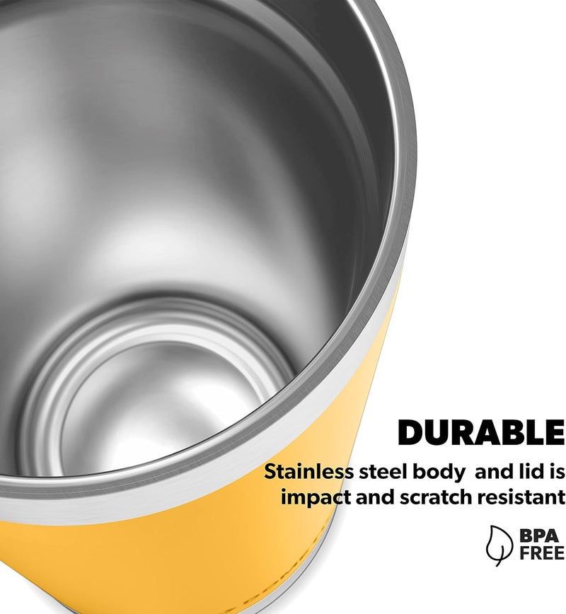Dometic Thermo Tumbler, Stainless Steel, Vacuum Insulated with Splash Resistant Press-fit Function Lid (Mango, 10 Oz) - Image 5
